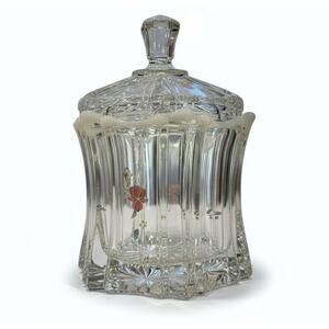 70s Fenton Hand Painted Opalescent Candy Dish Lid 6.5" Original Stickers Signed